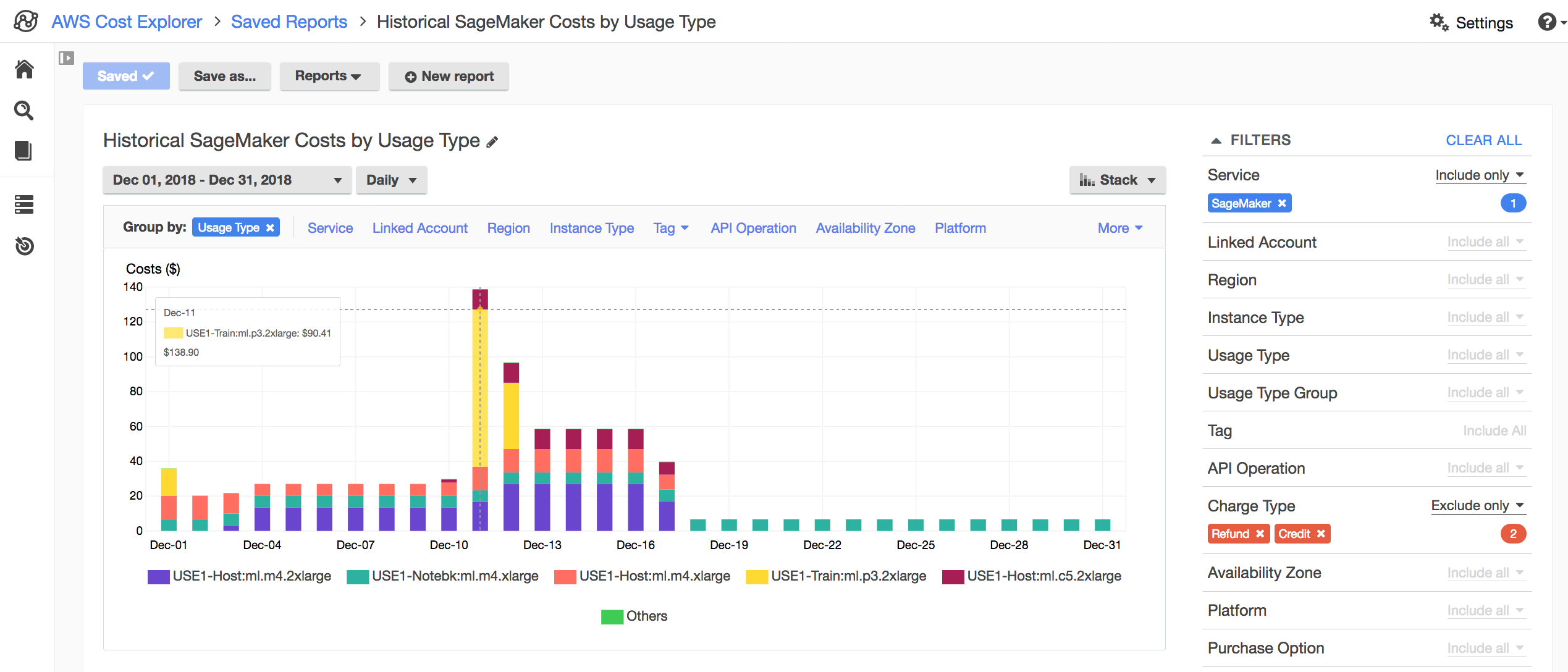 aws-cost-explorer-sagemaker-costs