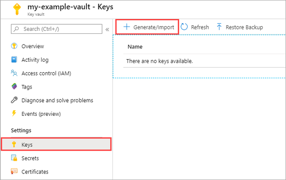 sever-side-encryption-key-vault-generate-settings